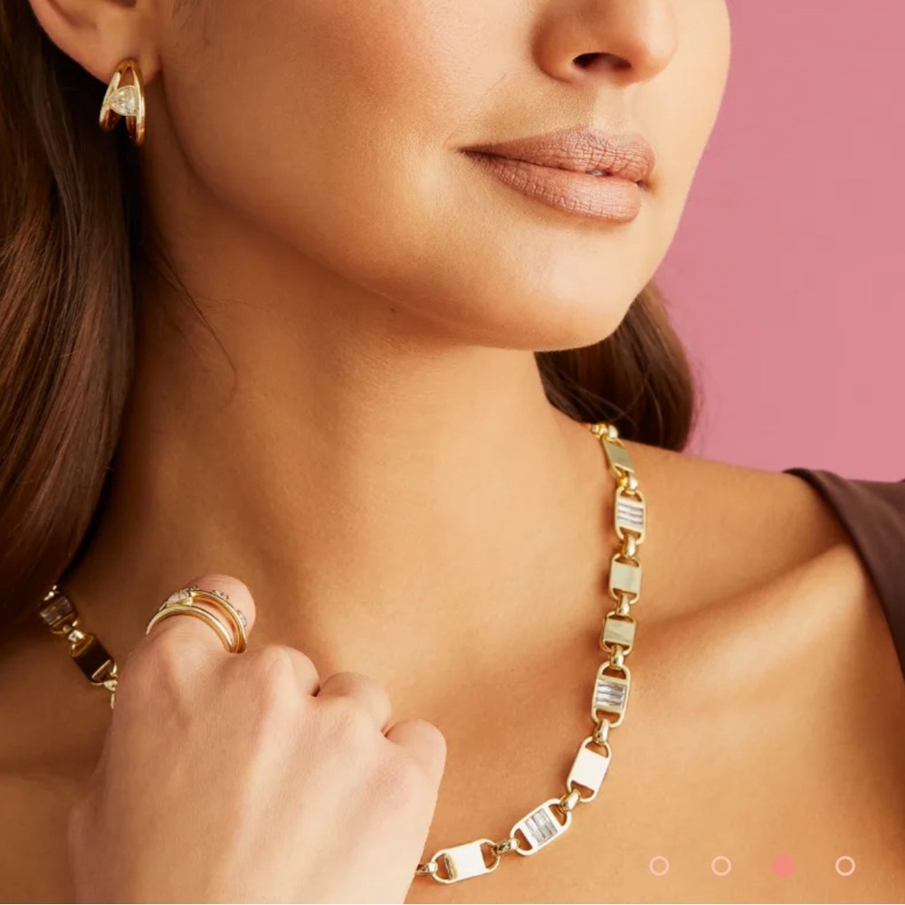 Kendra Scott Jessie Crystal Chain Necklace GOLD NWT